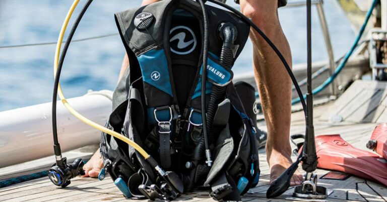 Aqualung Axiom BCD being prepped for dive
