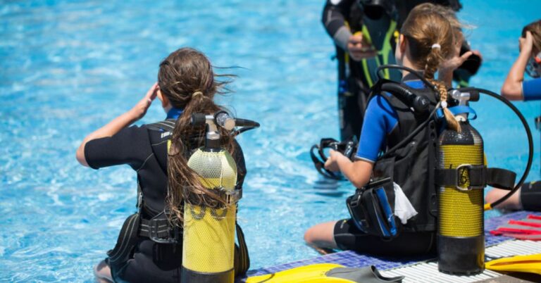 Image of kids in a swimming pool with BCD