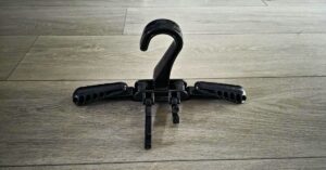 Image of XS Scuba Travel Wetsuit Hanger showing wear from years of use. For article titled XS Scuba Travel Wetsuit Hanger Review.