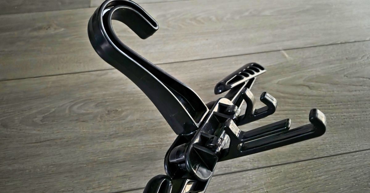 Close up of XS Scuba Travel Wetsuit Hanger accessories hangers showing wear from years of use. For article titled XS Scuba Travel Wetsuit Hanger Review.